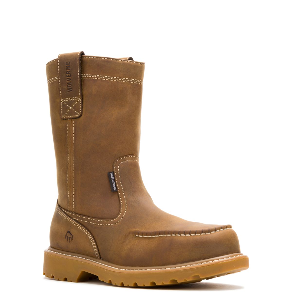 Floorhand Moc-Toe Steel-Toe Pull-On Work Wellington, Dark Wheat, dynamic 2